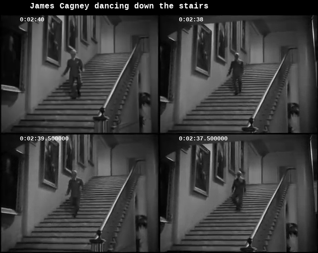 James Cagney dancing down the stairs