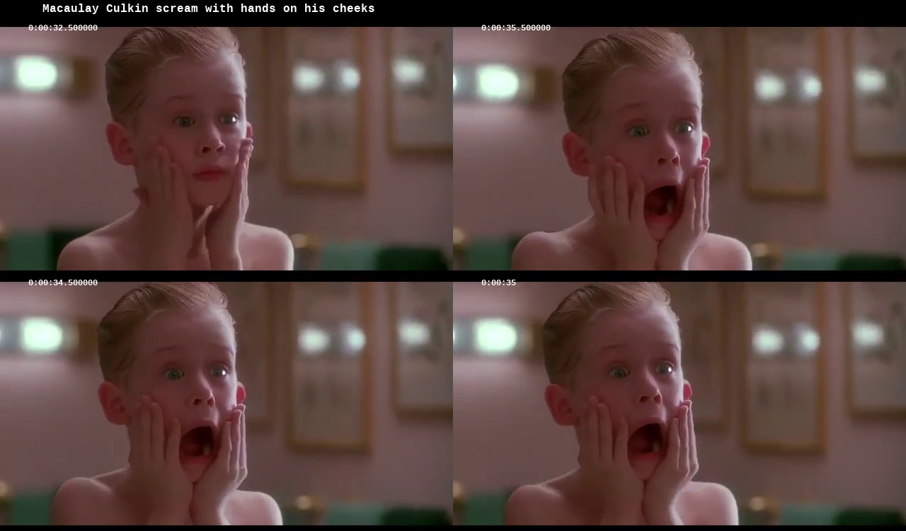 Macaulay Culkin screams with hands on his cheeks